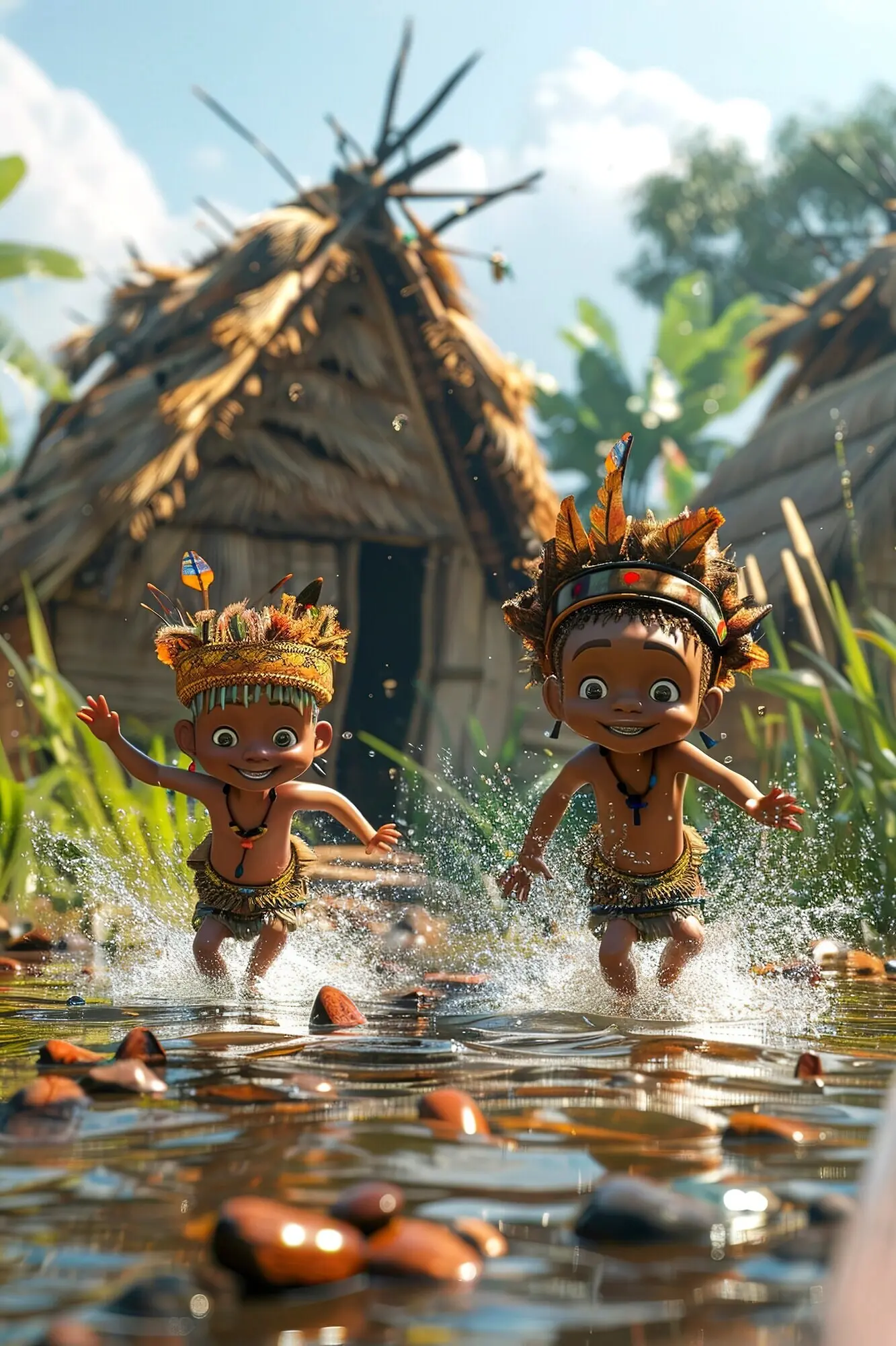 3D 만화풍 원주민의 초상